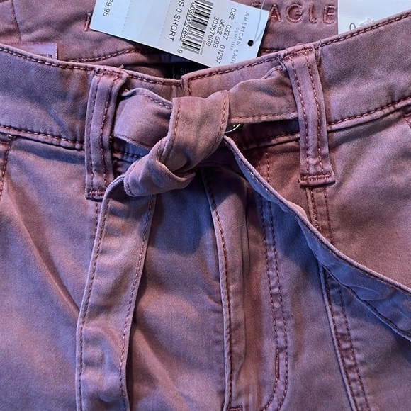 NWT American Eagle Hi Rise Belted Jegging Super Stretch Mauve 0 25W Short - Picture 2 of 12